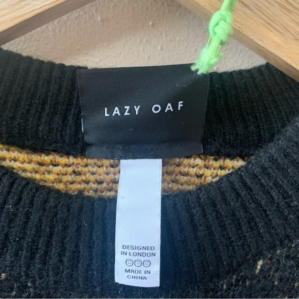 Lazy Oaf Black Roast Turkey Jumper Sweater Size Small NWT New - Picture 11 of 15